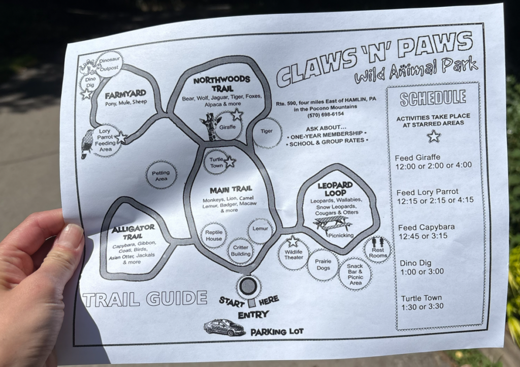 Claws N Paws Wild Animal Park MAP