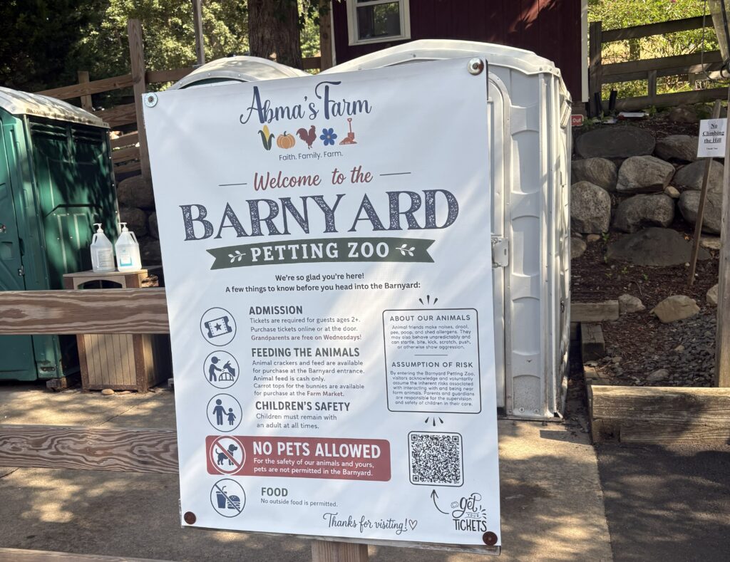 Abma's Farm Petting Zoo entrance in Wyckoff NJ