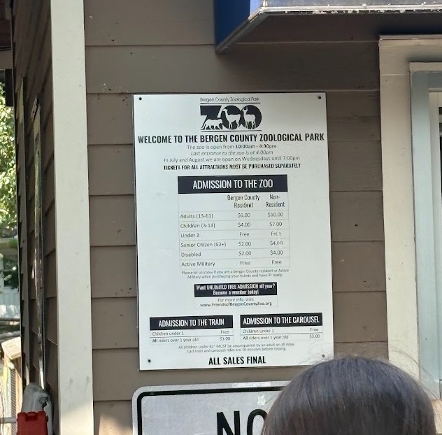 admission to the bergen county zoo park