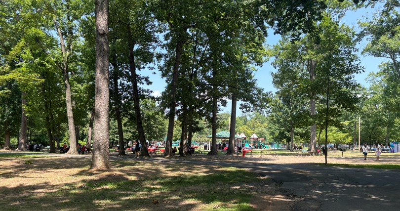 Family picnic and BBQ area at Van Saun Park