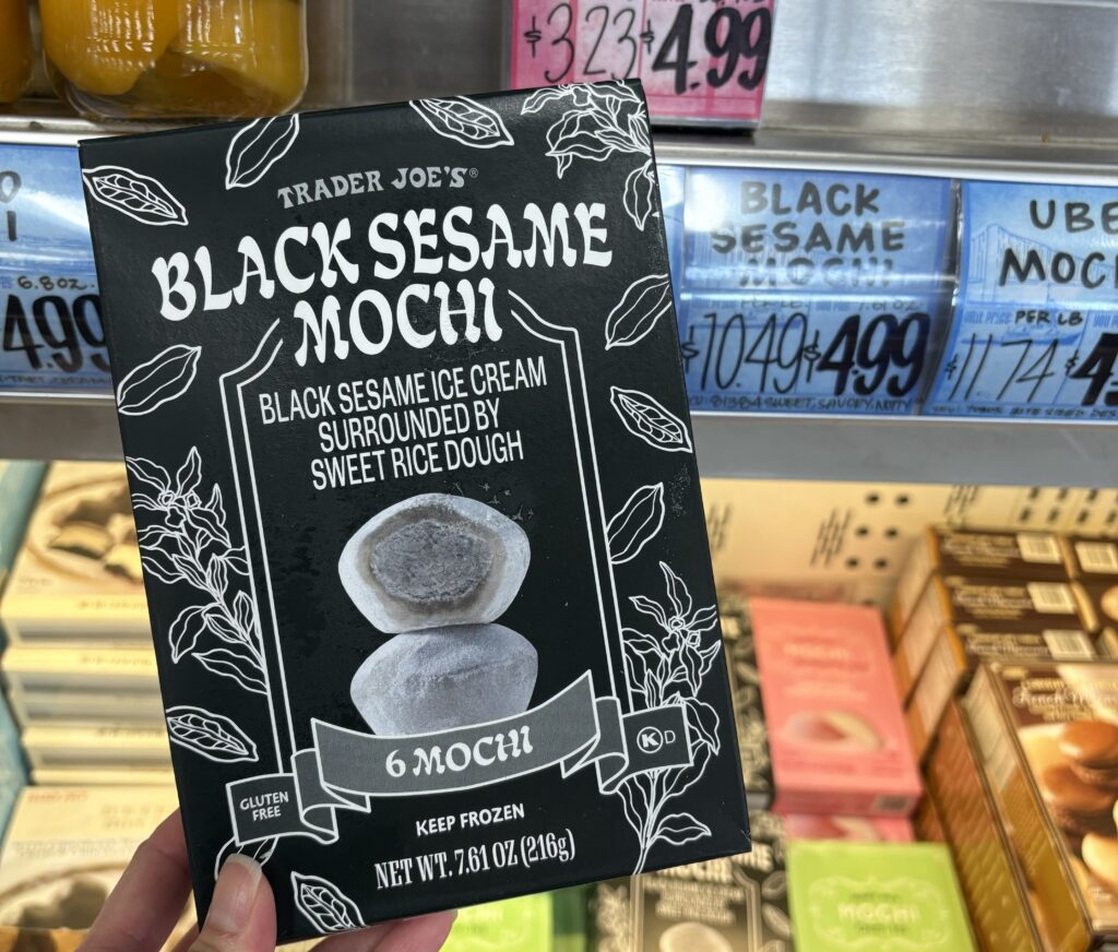 Trader Joe's Black Sesame Mochi ice cream box