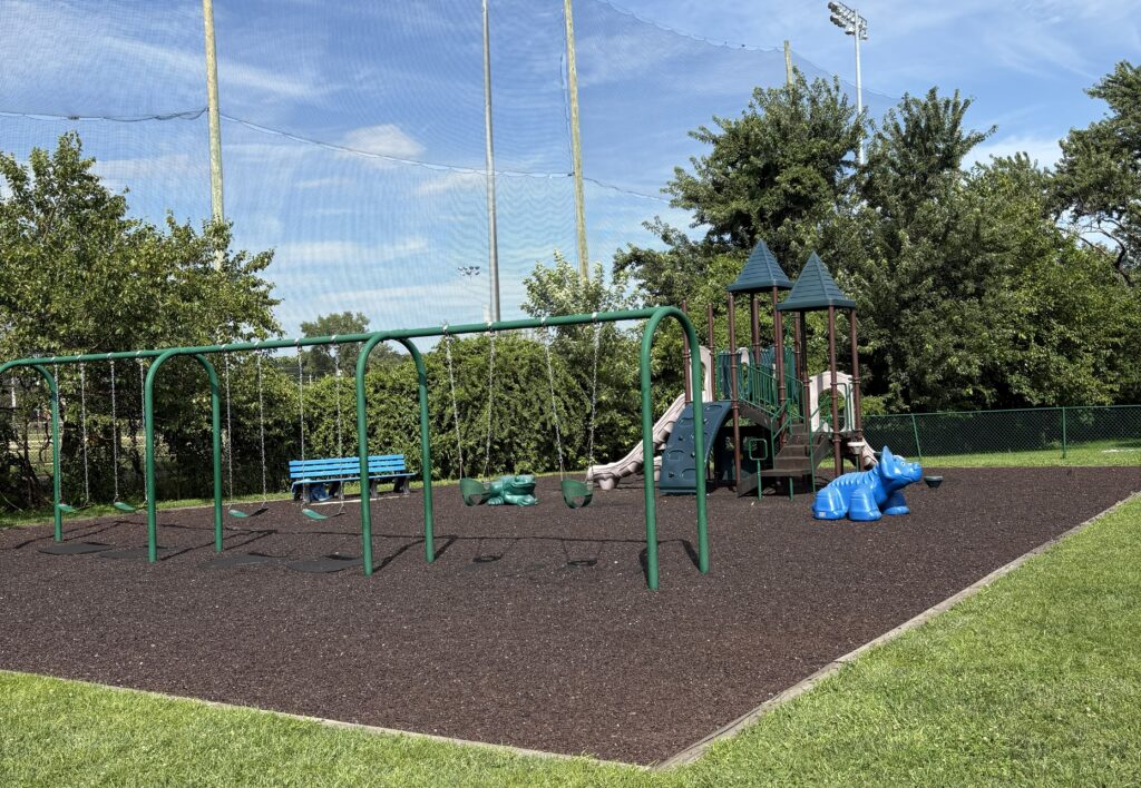 Playground next to Palisades Park Swim Club pool area